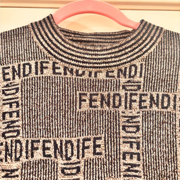 FENDI Zucca Unisex Brown FF Logo Wool Knitted Sweater W/ COA - Picture 7 of 14